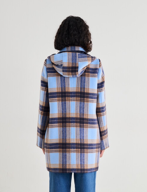 Zest Detachable Hood Coat, Blue Check product photo View 02 L