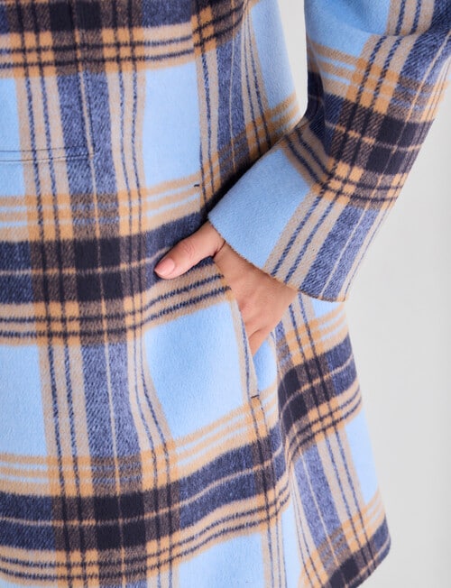 Zest Detachable Hood Coat, Blue Check product photo View 05 L