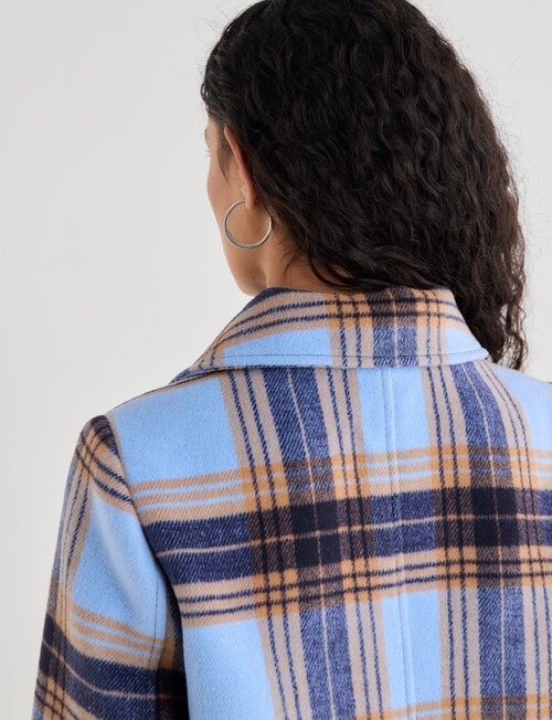 Zest Detachable Hood Coat, Blue Check product photo View 09 L