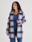 Zest Detachable Hood Coat, Blue Check product photo View 11 S