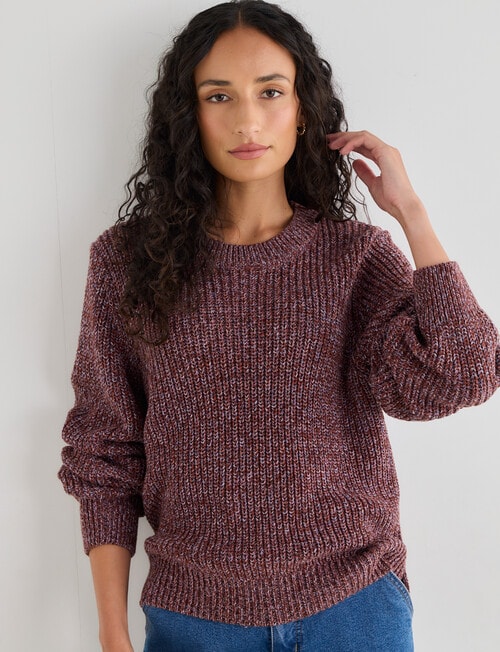 Zest Cotton Multi Yarn Sweater, Red product photo