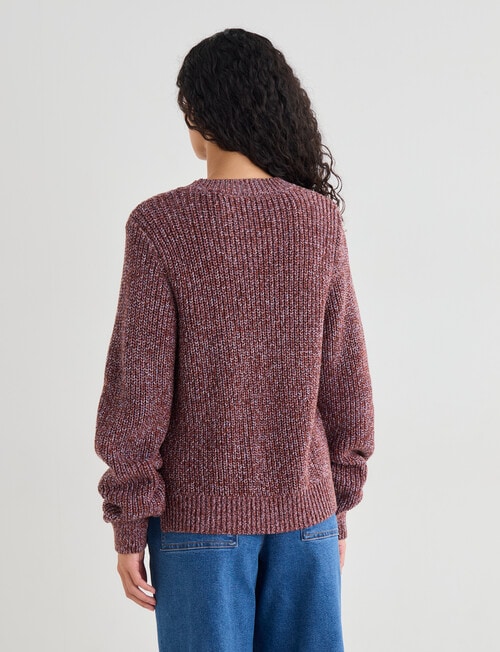 Zest Cotton Multi Yarn Sweater, Red product photo View 02 L