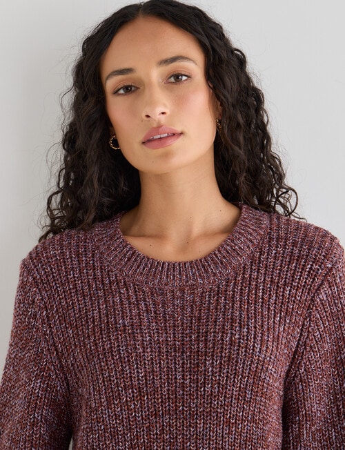 Zest Cotton Multi Yarn Sweater, Red product photo View 14 L