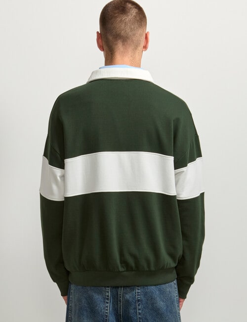 AIR SPACE Contract Panel Rugby Shirt, Green product photo View 03 L