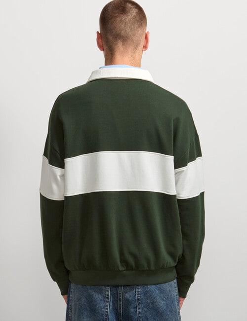 AIR SPACE Contract Panel Rugby Shirt, Green product photo View 03 L