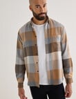 Gasoline Check Long Sleeve Shirt, Brown product photo