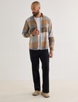 Gasoline Check Long Sleeve Shirt, Brown product photo View 03 S