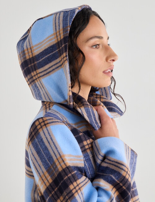 Zest Detachable Hood Coat, Blue Check product photo View 06 L