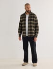 Gasoline Check Long Sleeve Shirt, Green product photo View 03 S
