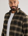 Gasoline Check Long Sleeve Shirt, Green product photo View 04 S