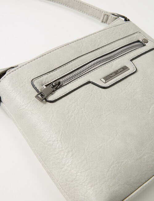 Pronta Moda Zipped Front Crossbody Bag, Slate product photo View 05 L