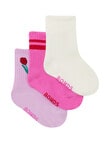 Bonds Stay Ons Ribbed Pattern Crew Socks, 3-Pack, Petal Party product photo View 02 S