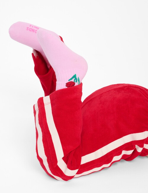 Bonds Stay Ons Ribbed Pattern Crew Socks, 3-Pack, Petal Party product photo View 04 L