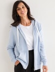 Zip Through Hoodie with Pockets, Aqua product photo