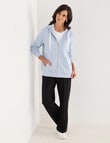 Zip Through Hoodie with Pockets, Aqua product photo View 03 S