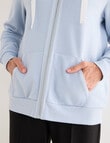 Zip Through Hoodie with Pockets, Aqua product photo View 05 S