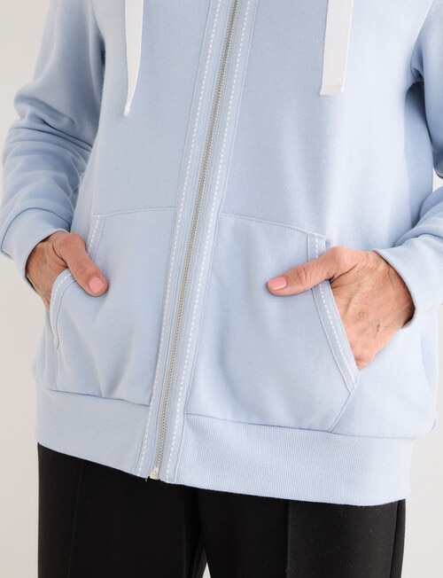 Zip Through Hoodie with Pockets, Aqua product photo View 05 L