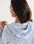 Zip Through Hoodie with Pockets, Aqua product photo View 06 S