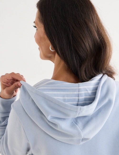 Zip Through Hoodie with Pockets, Aqua product photo View 06 L