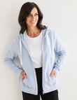 Zip Through Hoodie with Pockets, Aqua product photo View 07 S