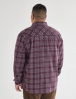 Gasoline King size Flannel Check Long Sleeve Shirt, Red product photo View 02 S