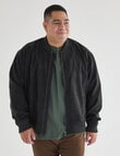 Gasoline King Size Suede Bomber Jacket, Black product photo