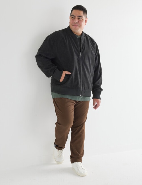 Gasoline King Size Suede Bomber Jacket, Black product photo View 03 L