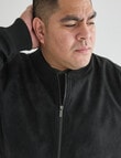 Gasoline King Size Suede Bomber Jacket, Black product photo View 04 S