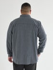 Gasoline King size Mini Check Long Sleeve Shirt, Navy product photo View 02 S