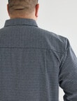 Gasoline King size Mini Check Long Sleeve Shirt, Navy product photo View 05 S