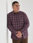 Gasoline King size Flannel Check Long Sleeve Shirt, Red product photo