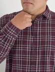 Gasoline King size Flannel Check Long Sleeve Shirt, Red product photo View 04 S