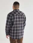 Gasoline King size Flannel Check Long Sleeve Shirt, Blue product photo View 02 S
