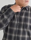 Gasoline King size Flannel Check Long Sleeve Shirt, Blue product photo View 04 S