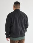 Gasoline King Size Suede Bomber Jacket, Black product photo View 02 S