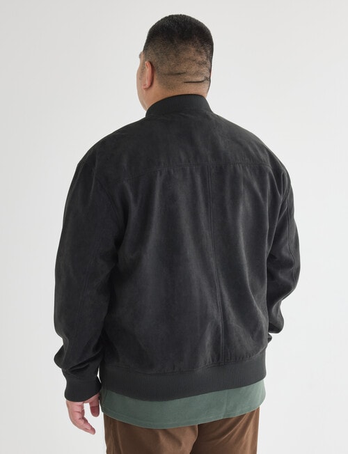 Gasoline King Size Suede Bomber Jacket, Black product photo View 02 L