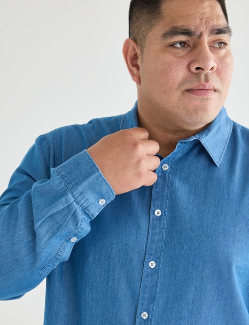Gasoline King Size Denim Shirt, Light Indigo product photo View 04 L