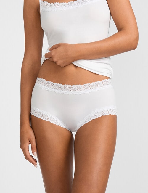 Jockey Parisienne Smooth Boyleg Brief, White product photo View 03 L