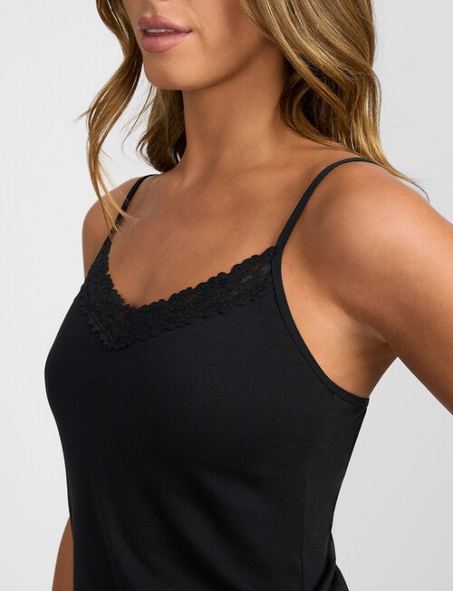 Jockey Parisienne Cotton Cami Bodysuit, Black product photo View 03 L