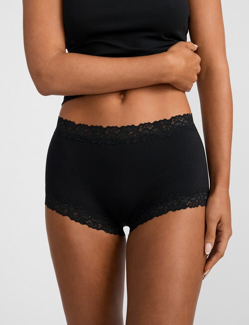Jockey Parisienne Cotton Full Brief, Black product photo View 02 L