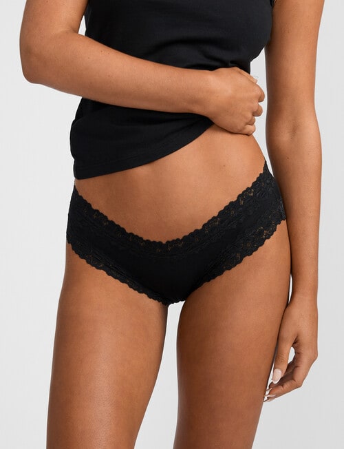 Jockey Parisienne Cotton Bikini Brief, Black product photo View 02 L