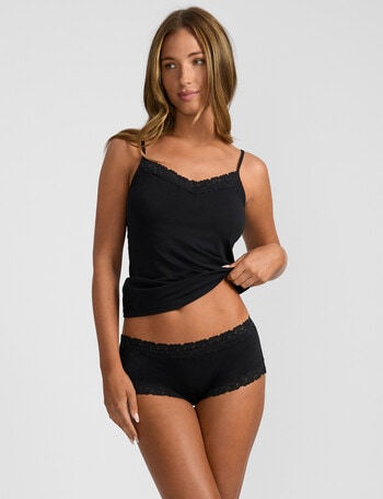 Jockey Parisienne Cotton Boyleg Brief, Black product photo