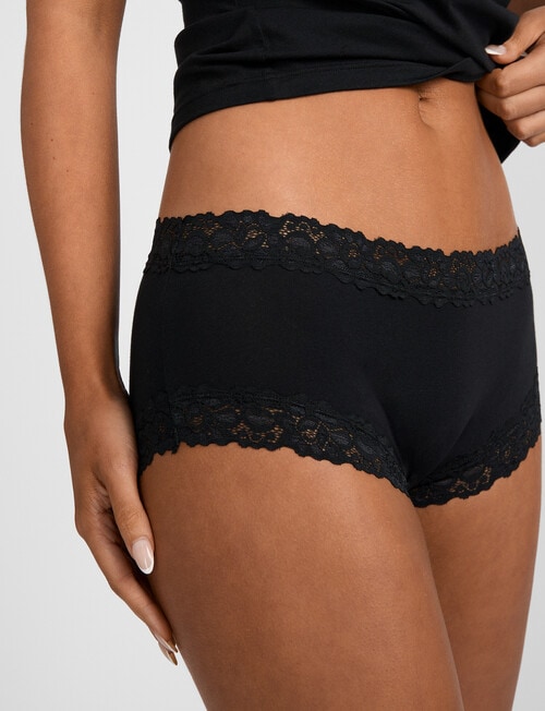 Jockey Parisienne Cotton Boyleg Brief, Black product photo View 03 L