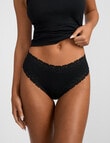 Jockey Parisienne Cotton Cheeky Brief, Black product photo View 02 S