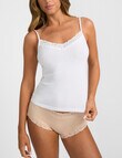 Jockey Parisienne Cotton Cami Bodysuit, White product photo View 05 S