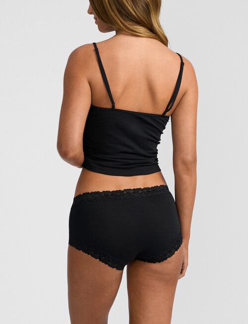 Jockey Parisienne Cotton Boyleg Brief, Black product photo View 04 L