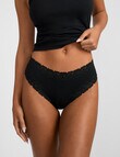 Jockey Parisienne Cotton Cheeky Brief, Black product photo View 02 S