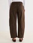 Denim Republic Barrel Leg Jean, Chocolate Leopard product photo View 02 S