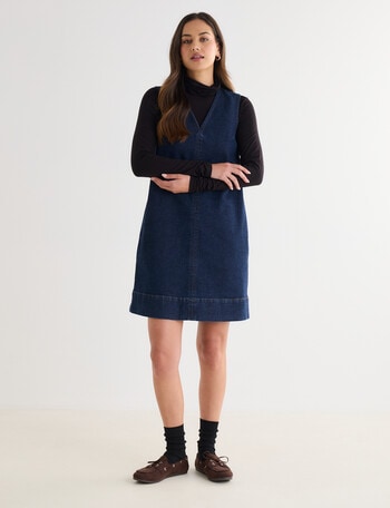 Denim Republic Sleeveless Shift Dress, Inky Blue product photo