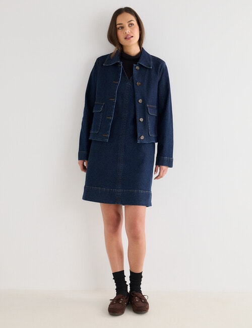 Denim Republic Sleeveless Shift Dress, Inky Blue product photo View 03 L